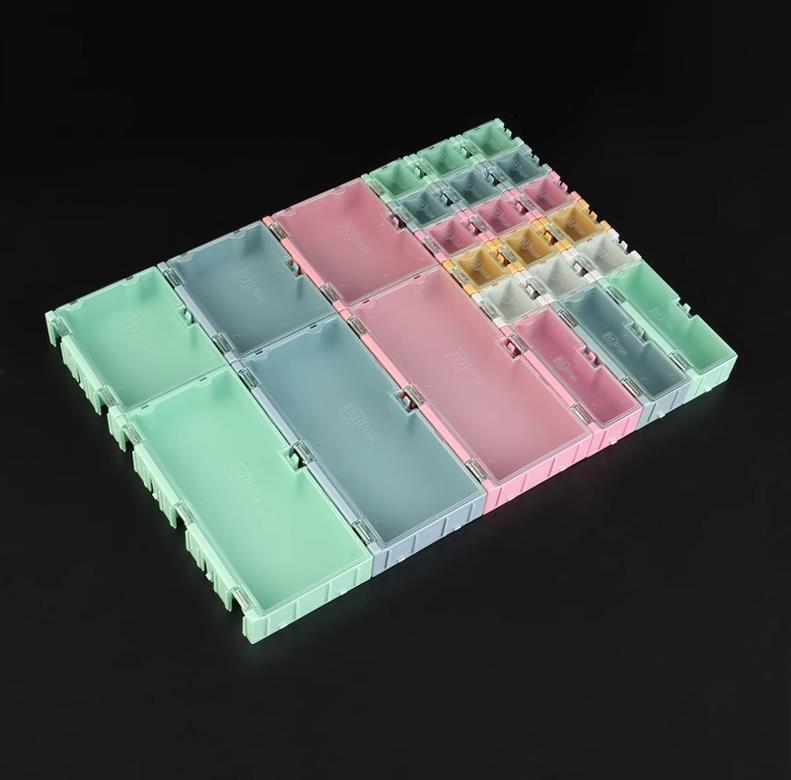 Electronic Case Component Boxes Storage SMT SMD Box Multiple Colors & Sizes