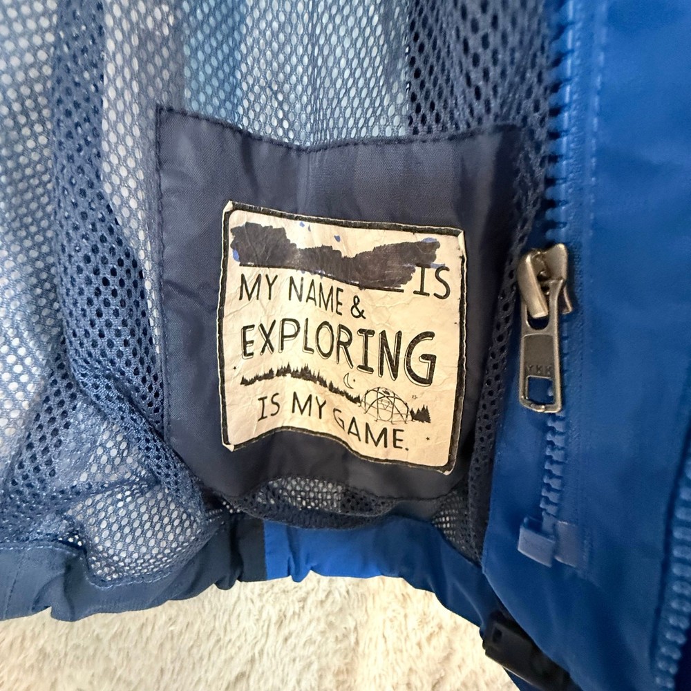North Face Blue Parka Shell Jacket Boys M Medium 10 12 Nimbo