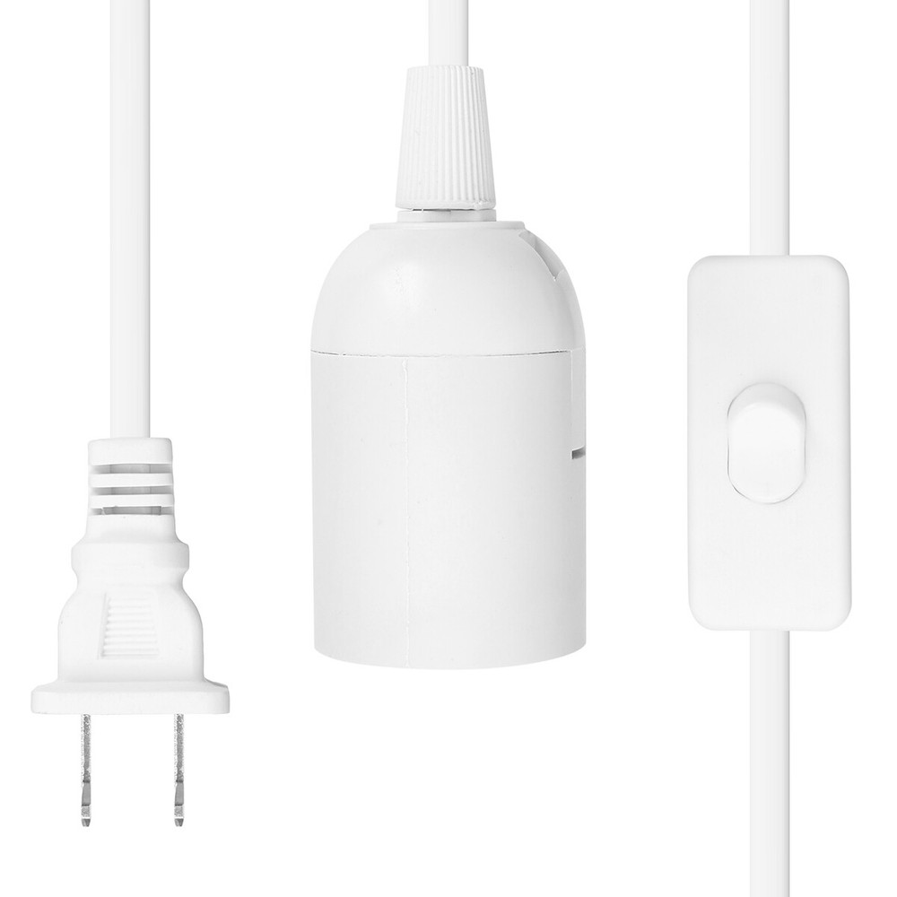 2Pcs Light Lamp Cable Switch E26/E27 Bulb Socket Extension Hanging Pendant 1.8M