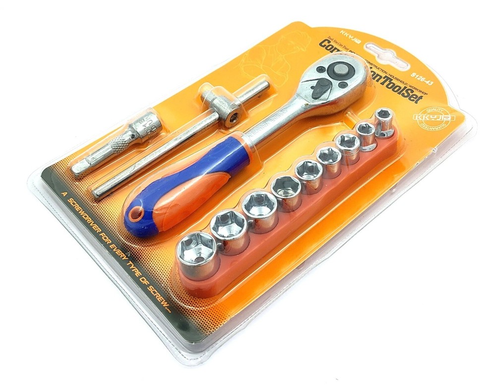 3/8" Inch Drive Extendable Ratchet socket wrench set with 9 Pcs Hex Drive Socket