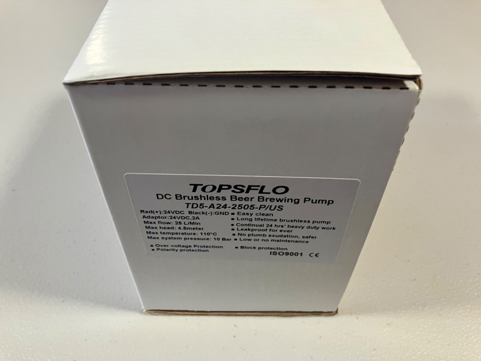 Topsflo 24V DC Circulator Pump Beer Brewing Hot Water TD5-A24-2505-P/US