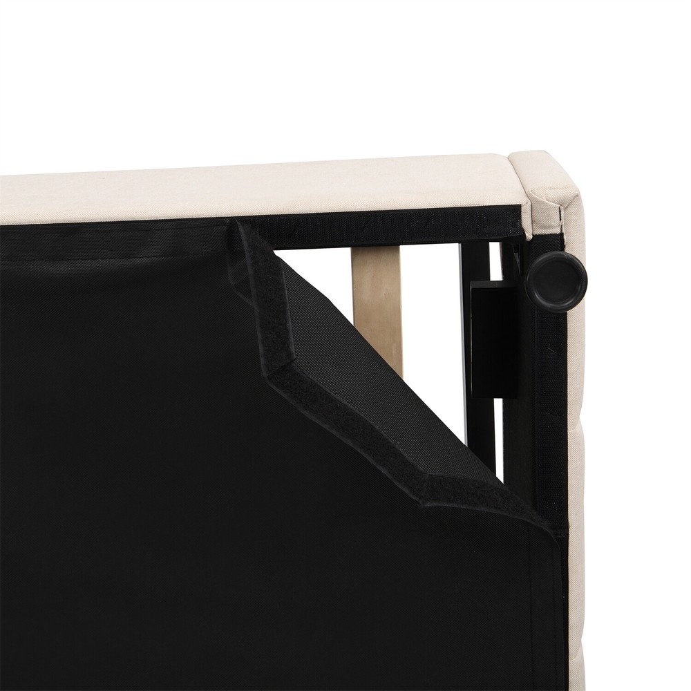 Full Size Upholstered Platform Bed Frame w/ Hydraulic Storage System Beige