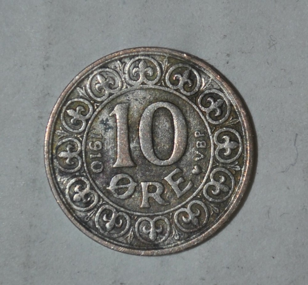 DENMARK 10 ORE 1910 SILVER {{{G668
