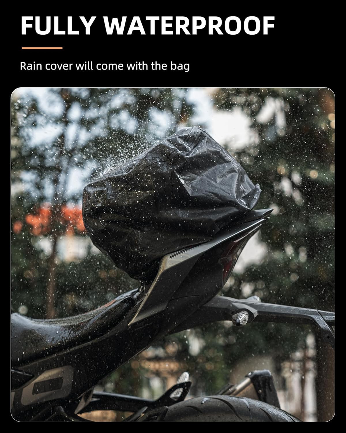 ROCKBROS Motorcycle Tail Bag,Waterproof Hard Shell Rear Seat Bag 12.5L Backpack