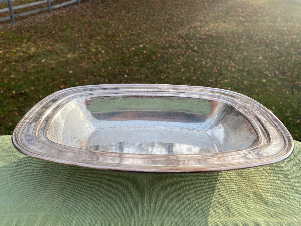 Vintage PSCO Silver Rectangle Serving Platter Silverplate on Copper Preisner