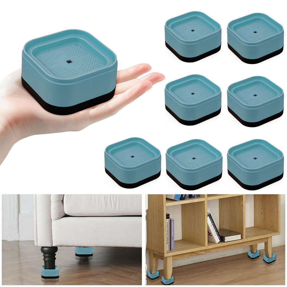 8 Pack Furniture Risers 1 inch Stackable Heavy Duty Adjustable Bed Table Lift