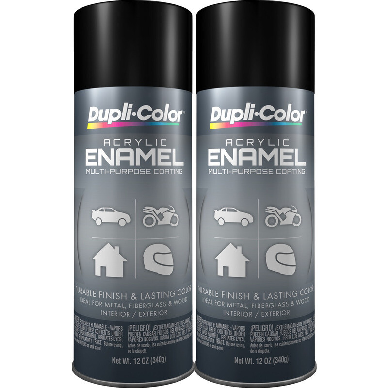 Duplicolor DA1603 (2-Pack) Multi-Purpose Acrylic Aerosol Paint, Semi-Gloss Black