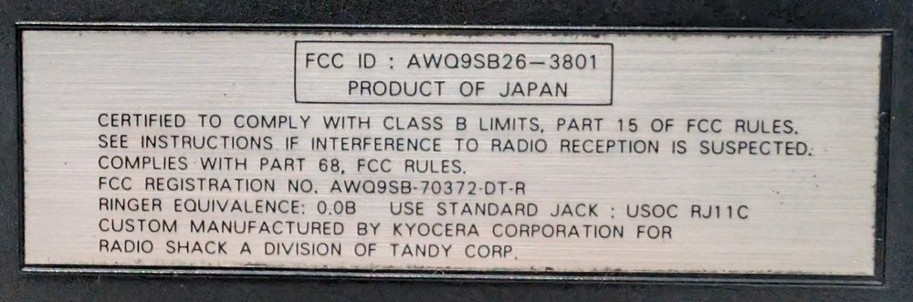 RADIO SHACK TRS-80 M100 PORTABLE COMPUTER - TESTED/WORKING