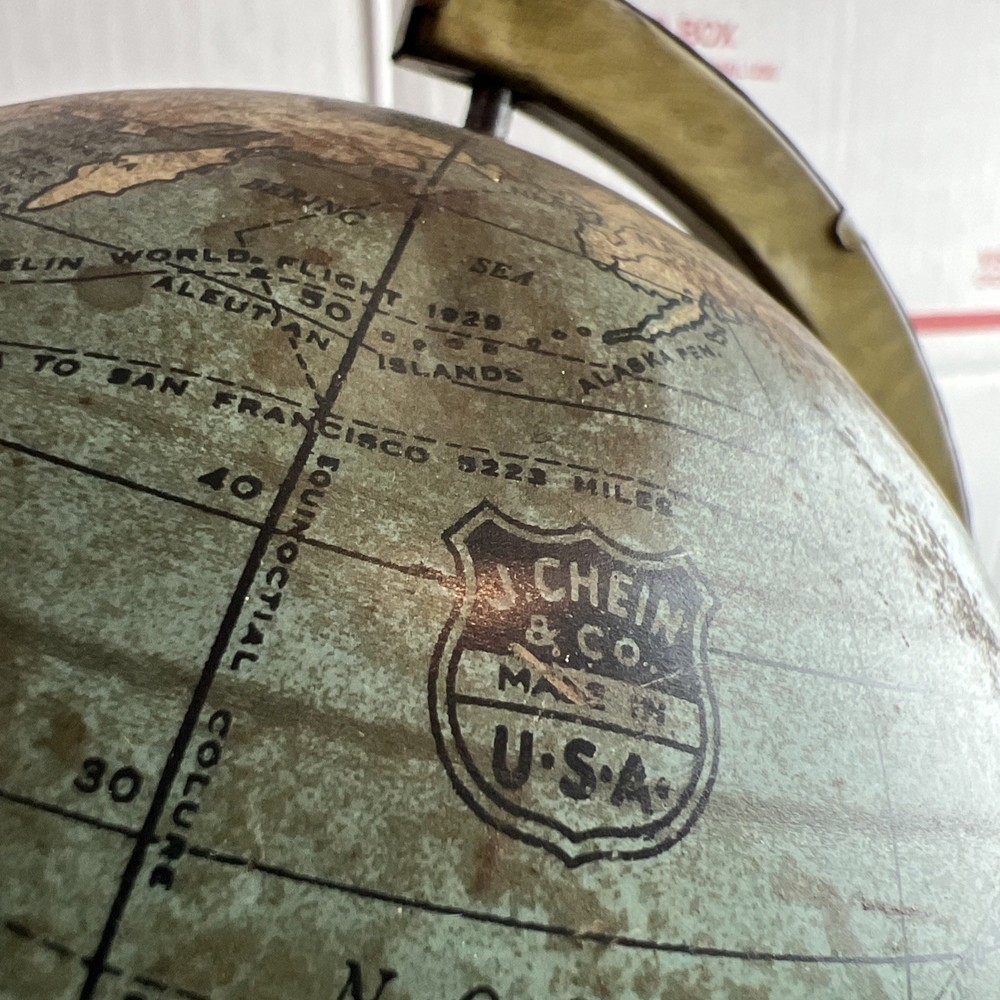 J. Chein & Co. World Globe Rotating VTG