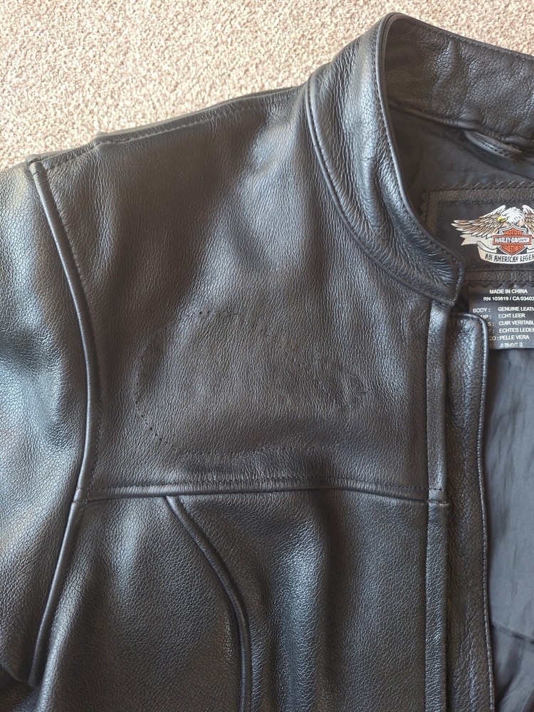 Harley Davidson motorcycle leather jacket size L (1W)