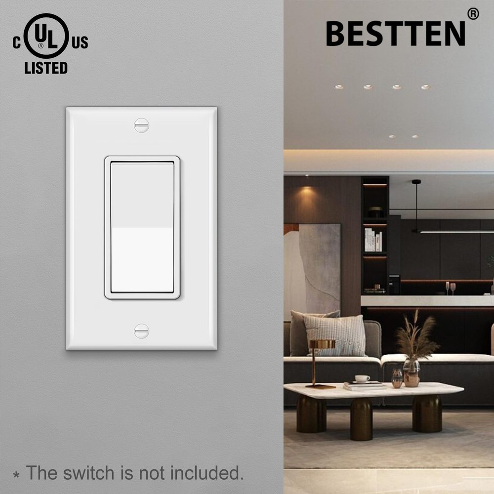 40 Pack 1-Gang Switch Plates, Electrical Outlet Receptacle Covers, Unbreakabl...