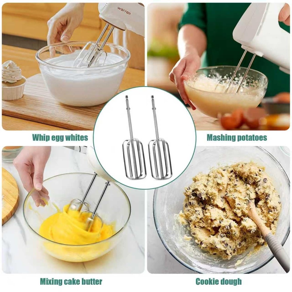 HASANBAR Hand Mixer Attachments, Beaters Regular, Silver