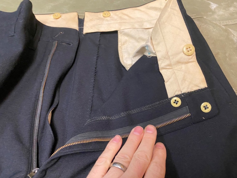 ORIGINAL WWII US NAVY OFFICER DRESS "BLUES" TROUSERS PANTS-MEDIUM 34 WAIST