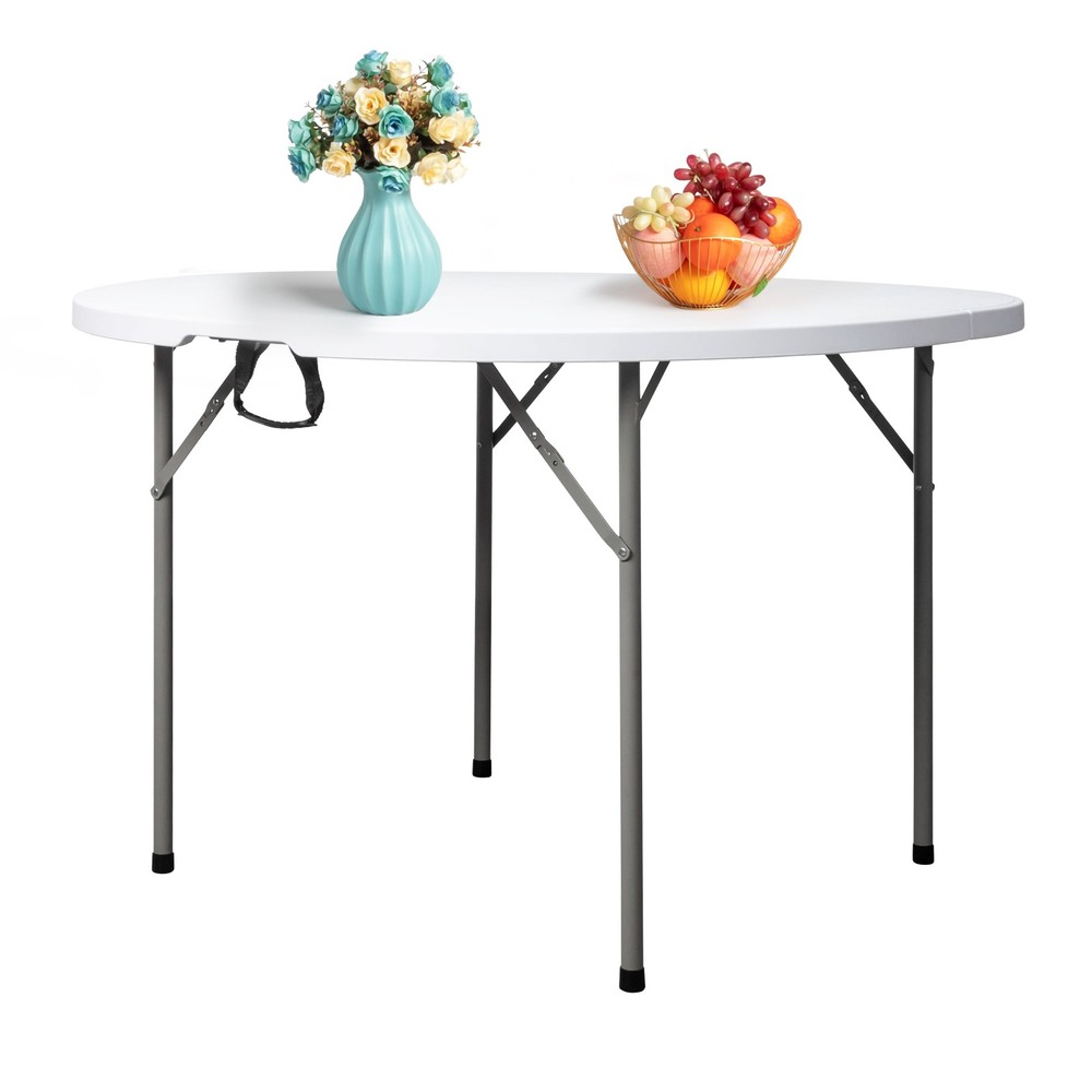 48inch Round Folding Table Outdoor Folding Utility Table White