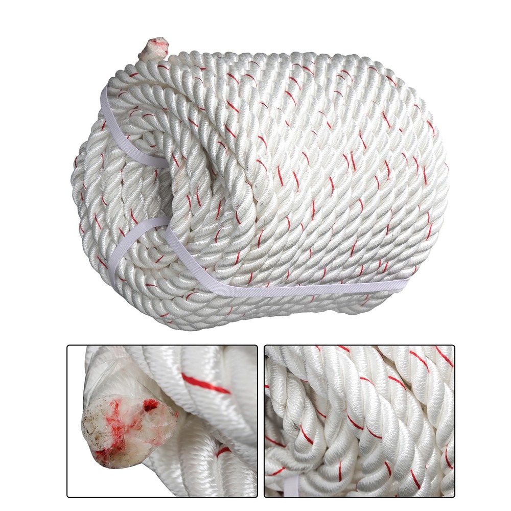 3/4" ×120ft Polyester Braided Rope 2038lbs Breaking Strength Strong Pulling