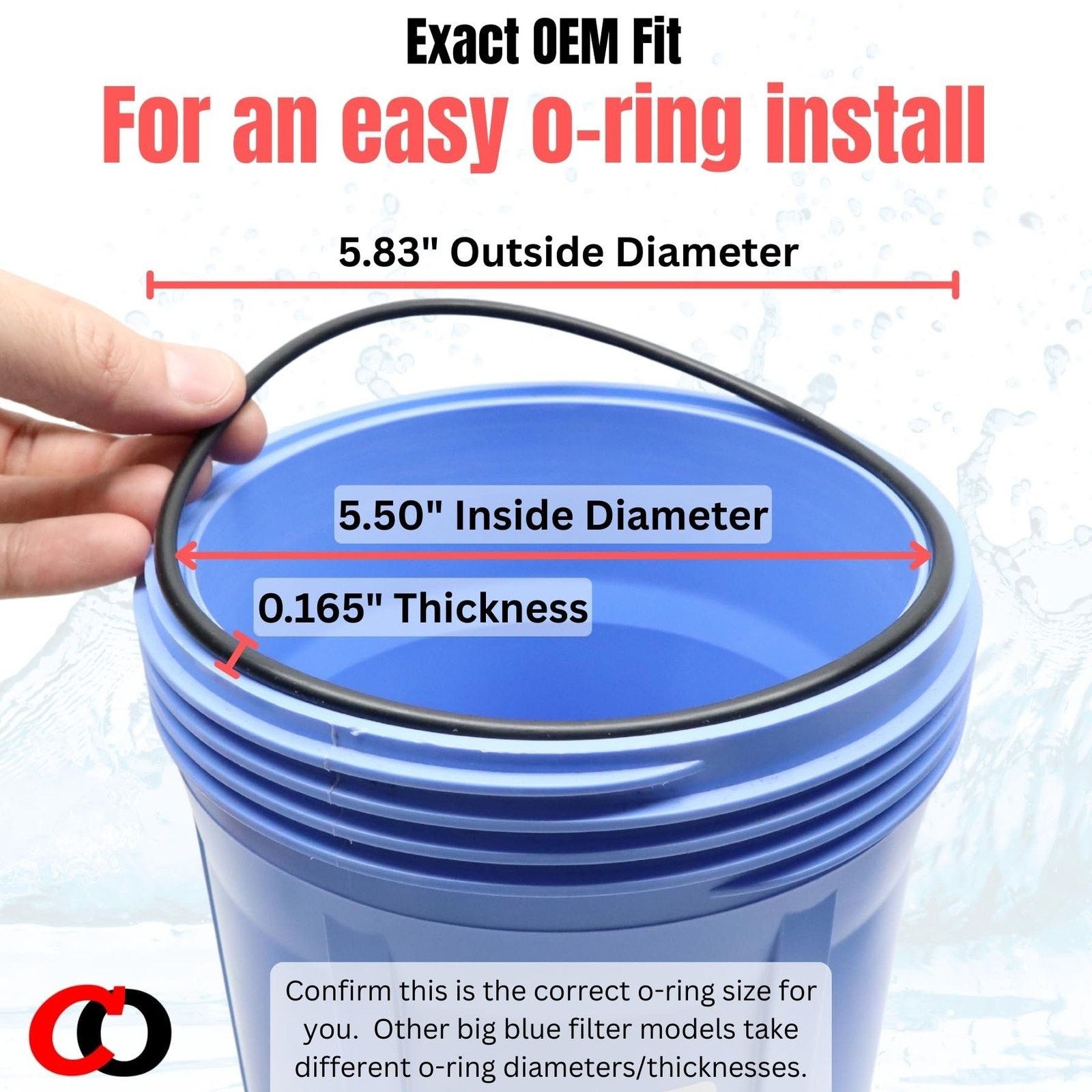 151122 O-Rings for Pentair Pentek Big Blue Water Filters Buna-N (3 Pack)