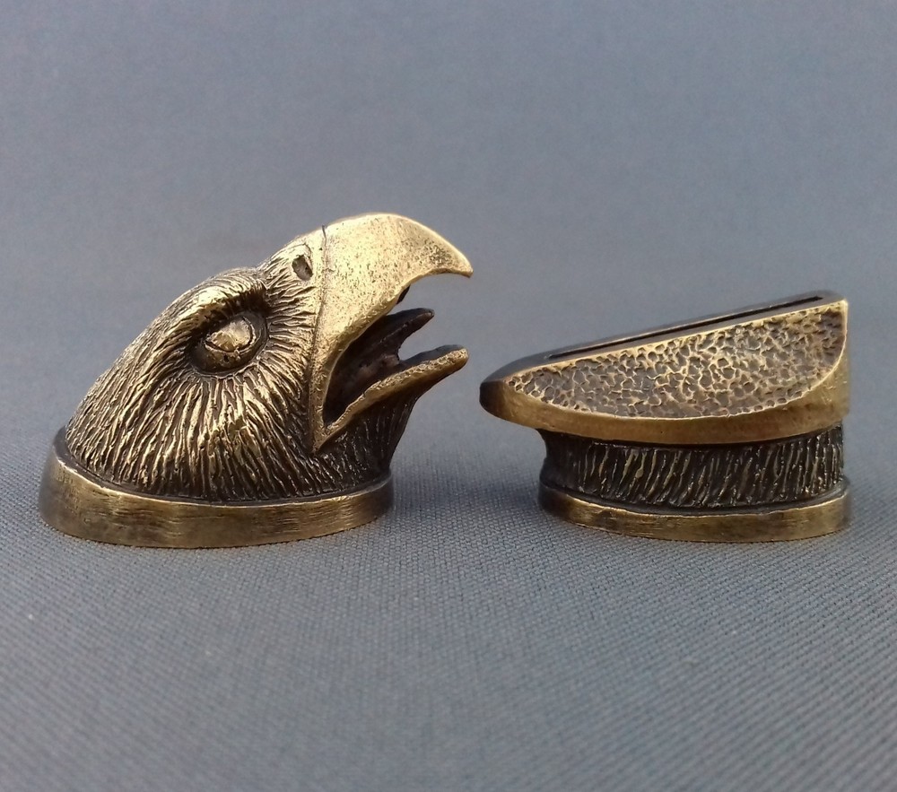 SET EAGLE SOLID BRONZE FINGER GUARD BOLSTER & POMMEL CUSTOM KNIFE MAKING