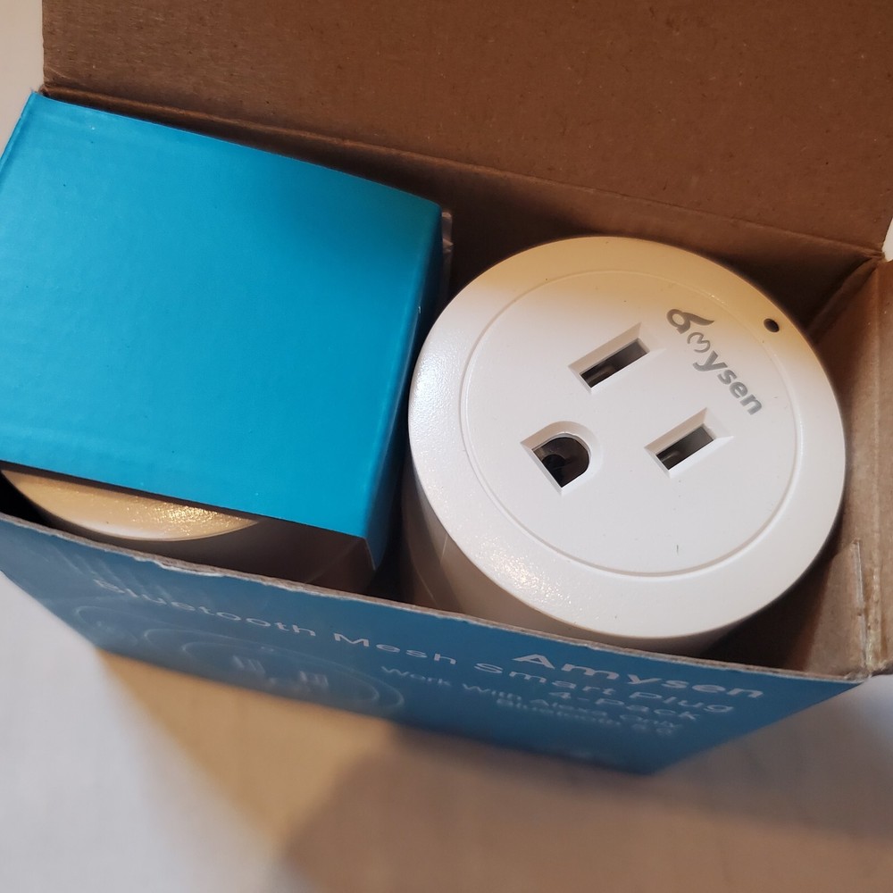 Amysen Smart Plug, Smart Outlet Bluetooth Mesh WIFI Amazon Alexa App 4 Pack