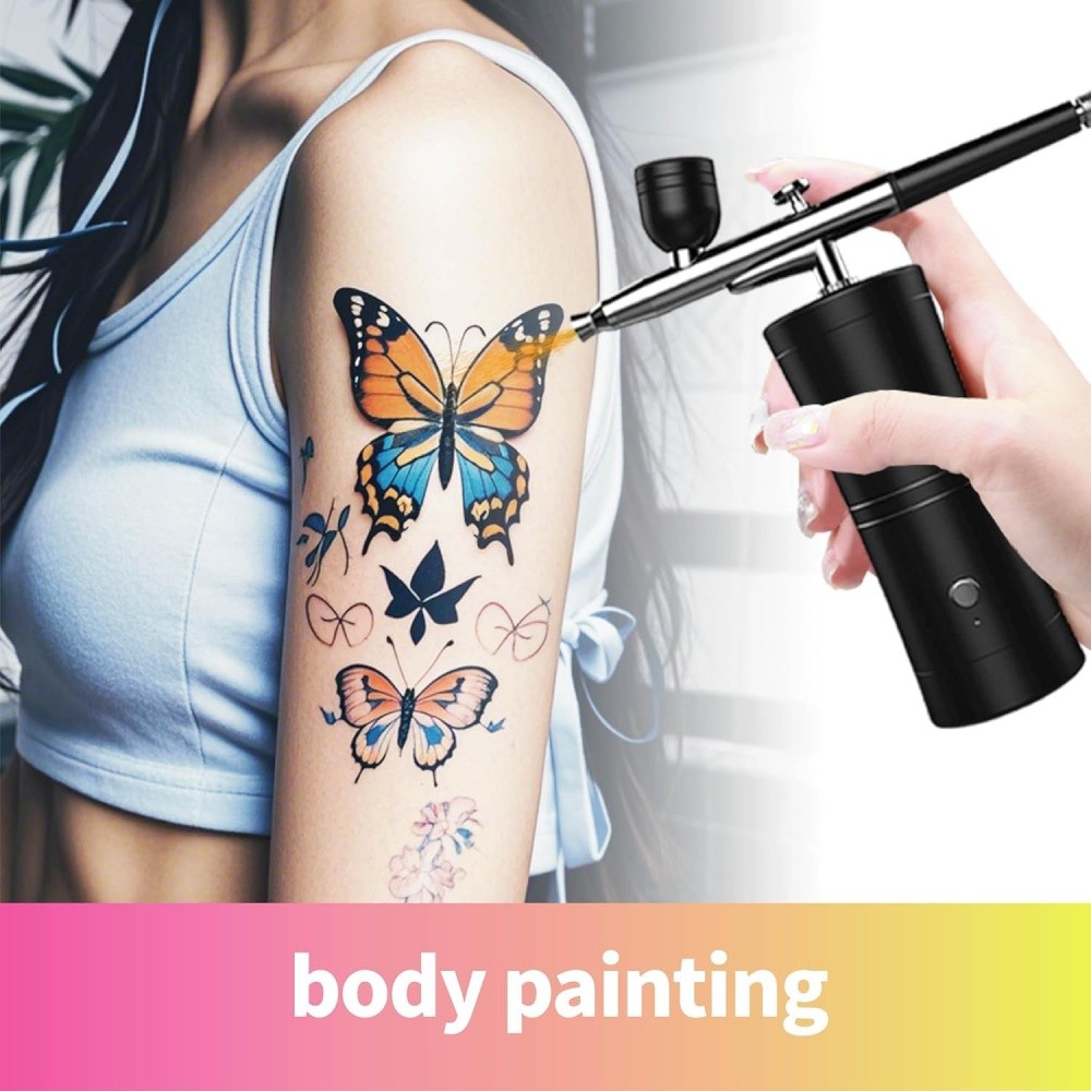 Portable Air Compressor Kit Airbrush Paint Spray Gun Nail Art Tattoo Airbrush