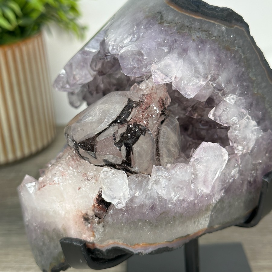 Natural amethyst Geode with Calcite Formation. MWS2424