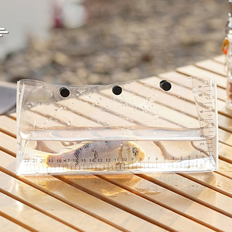 Quick Snapping Clear Fish Weigh Container Folding Live Fish Observation Bag