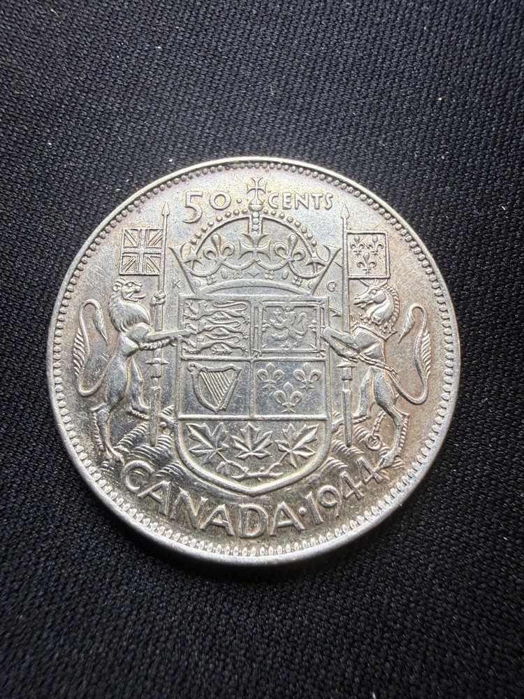 1944 Canadian Silver 50 Cent Coin