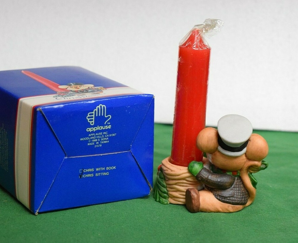 Applause "Chris Mouse Sitting" with candle - Mint in original box.