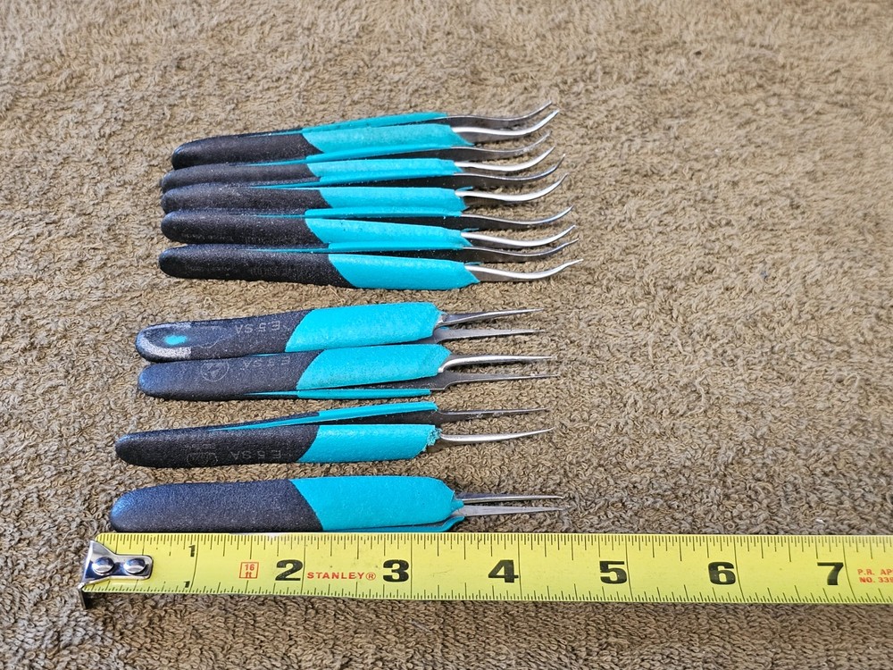 9 Erem E7SA E5SA ESD Safe Ergo Tweezer Straight Curve Lot Precision Ergonomics