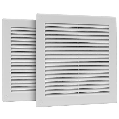 2pack 6" x 6" Inch White Plastic Square Vent Cover - HVAC Air Return Grille -...