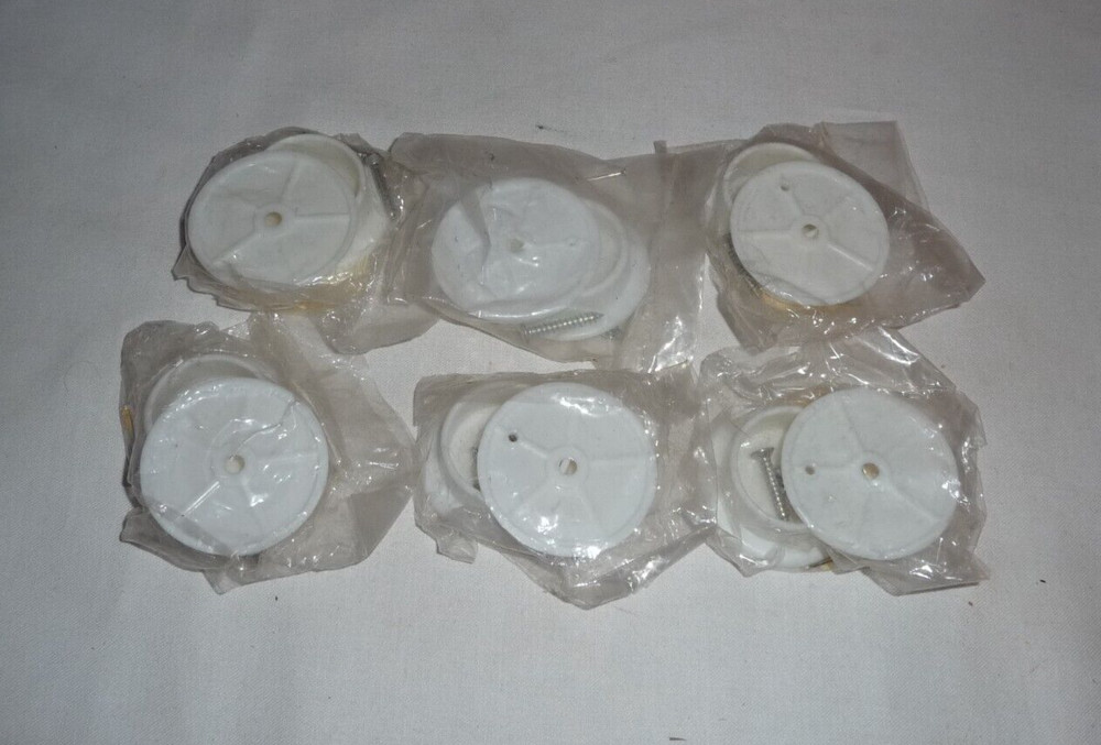 Amerock 6 sets 1 3/8" White Plastic Closet Pole End Bracket Socket Set