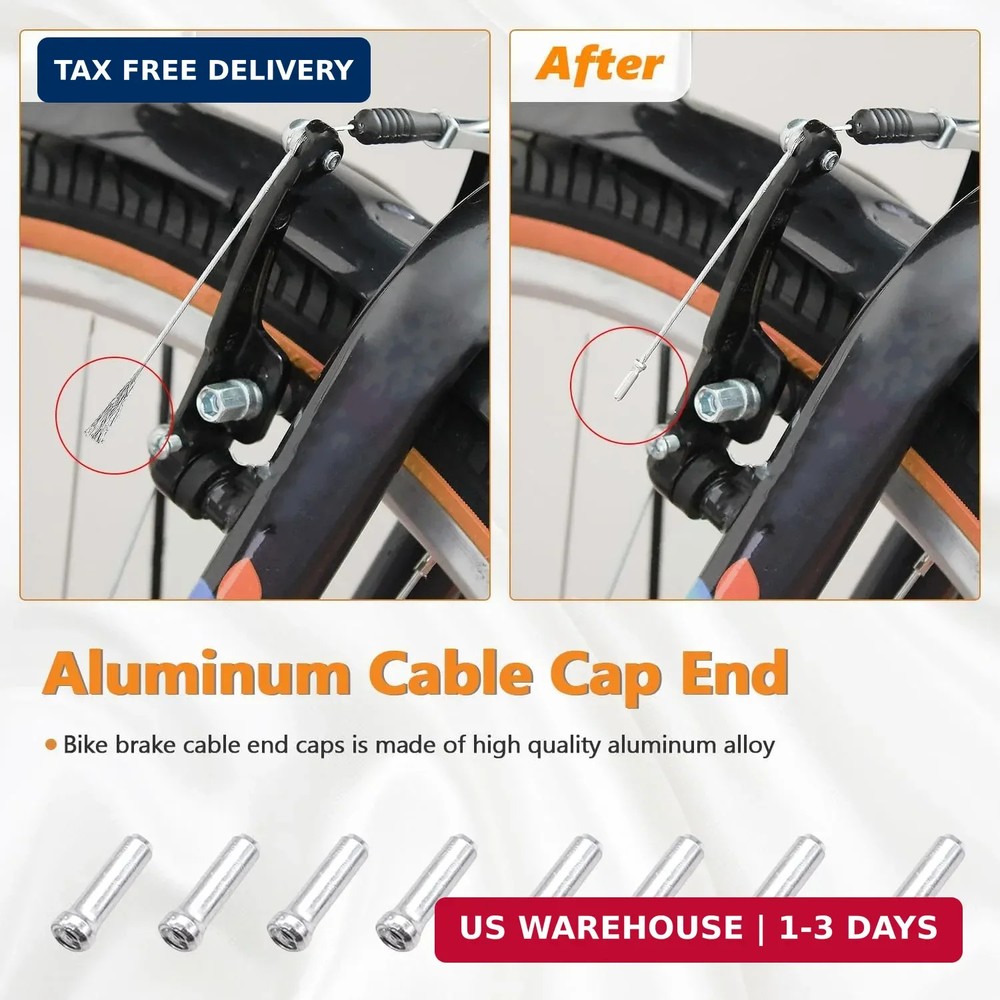 Mannk Universal Bicycle Cable Kit - Shift & Brake Cable Housing with End Caps &