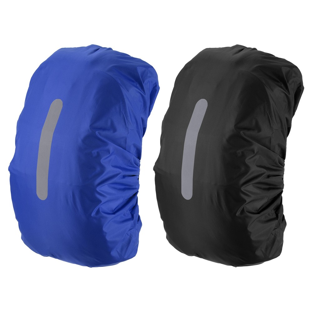 2Pcs 40-50L Waterproof Backpack Rain Cover with Vertical Strap m Black/Blue