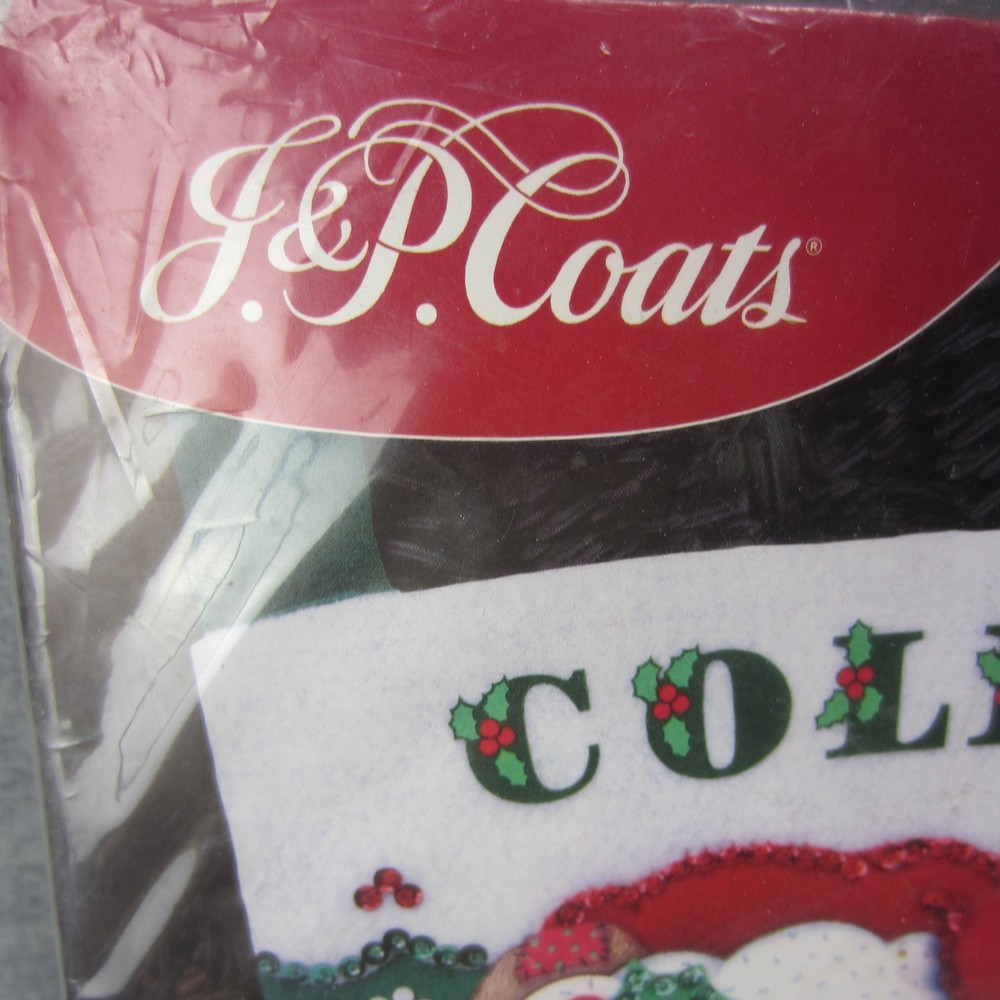 JP Coats Felt Applique Stocking SANTA BEAR