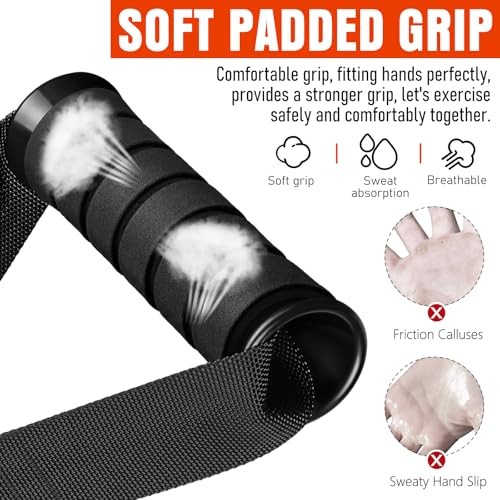 Heavy Duty Exercise Handles, Gym Cable Handles for Cable Machine Black