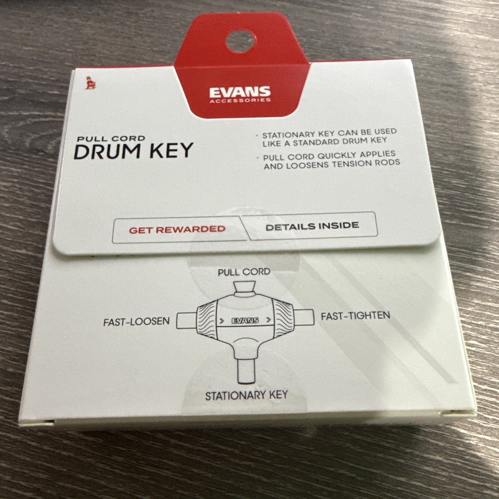 Evans Pull Cord - Drum Key Tuner - | FREE SHIPPING