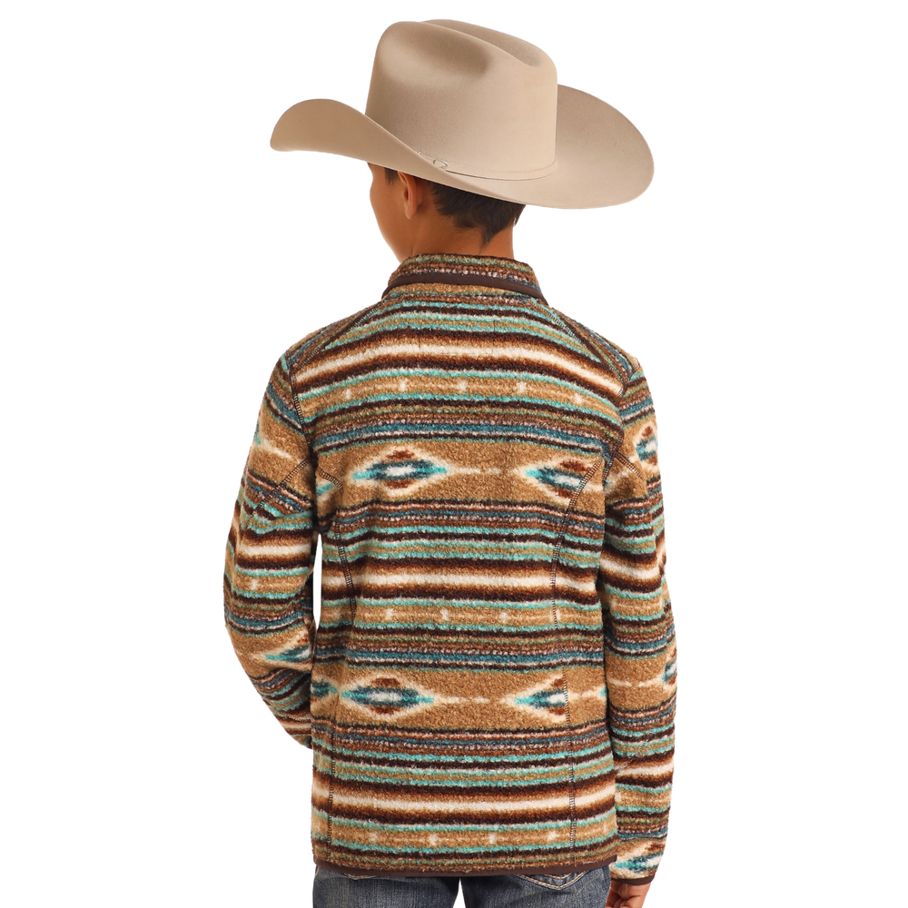 Rock&Roll Boys Printed Berber Stripe Pullover BK91C05551