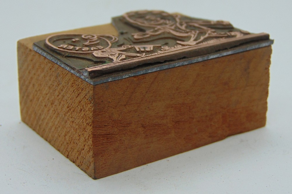 Vintage Printing Letterpress Printers Block Easter