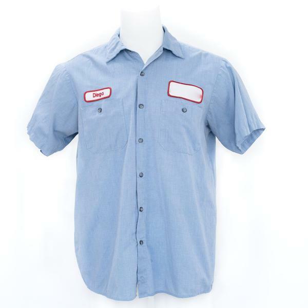 Used Work Shirts Cintas, Redkap, Unifirst, G&K Light Blue Microcheck
