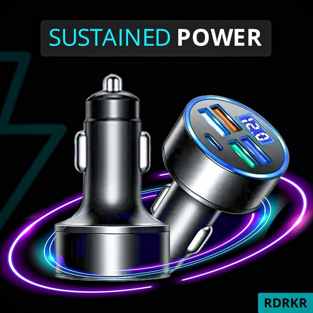 4 USB Port Super Fast Car Charger Adapter for iPhone Samsung Android Cell Phone