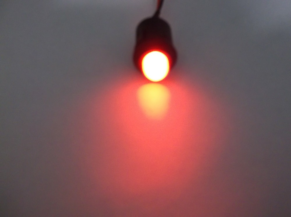 6 Bright BBT 12 volt DC Red LED 1/2" Snap-In Indicator Lights