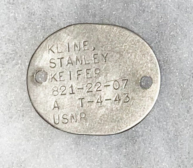 WWII USNR Stanley Keifer T-43 Single Dog Tag