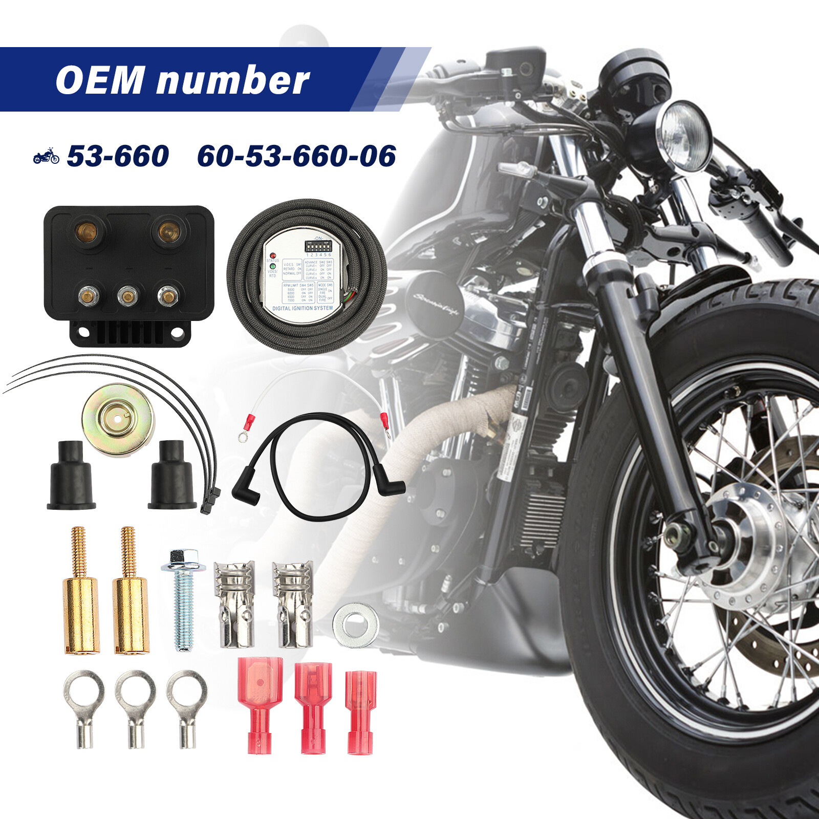 Single Fire Programmable Ignition Coil Kit 53-660 For EVO Big Twin XL Sportster