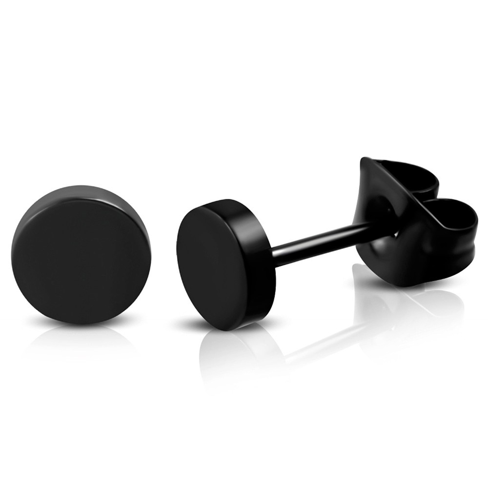 Stainless Steel Minimalist Illusion Round Circle Button Stud Post Earrings