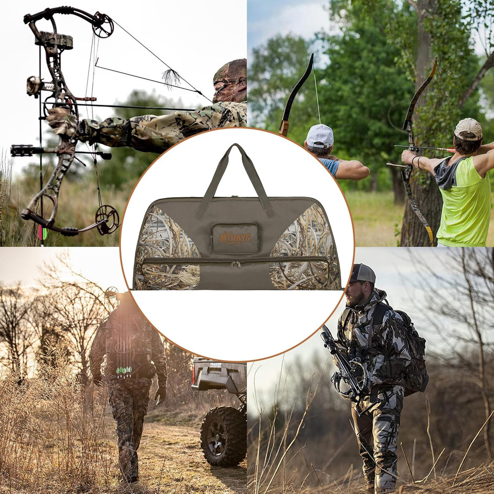 Compound Bow Case,Feigeer Camo Soft Bow Case with Thick Protective Foam Padding