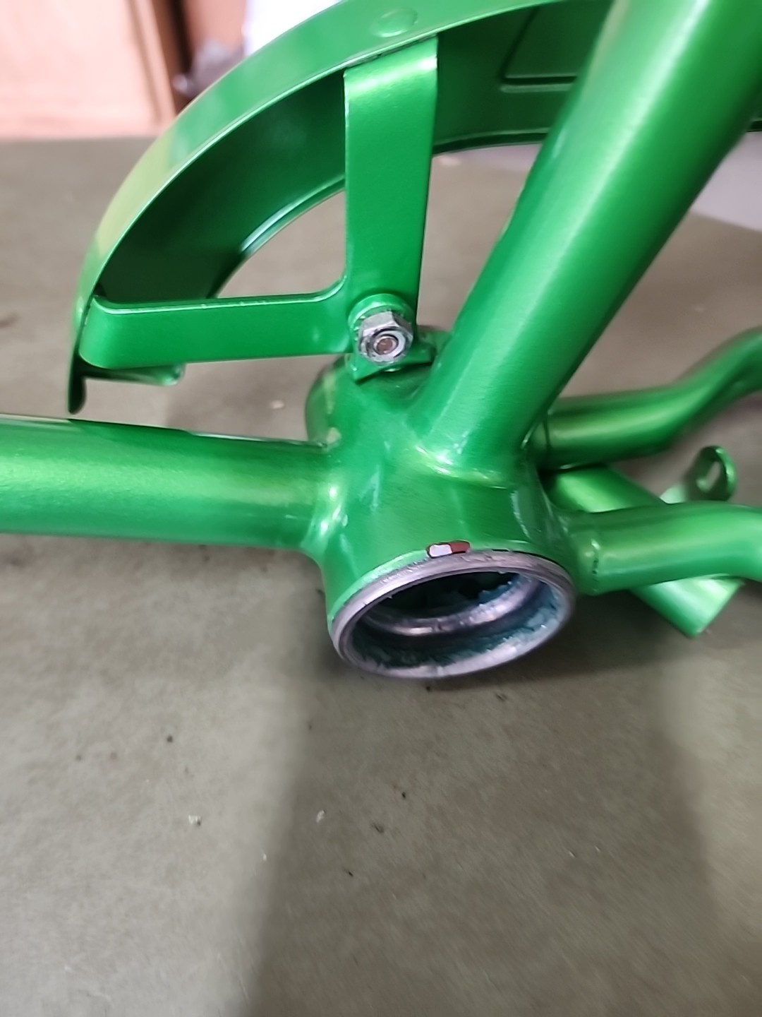 1966 SCHWINN STINGRAY LIME GREEN FRAME FORK + CHAINGUARD NICE SHAPE REPAINT L$$K