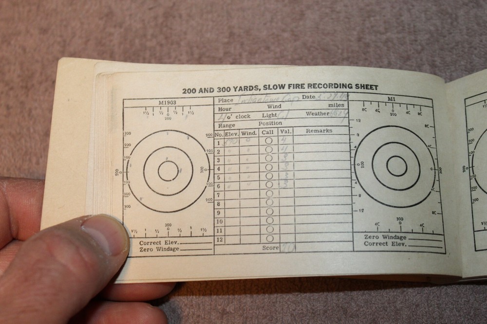 Original WW2 U.S. Army GI's Combination Score Book for Rifles, 1942 dated