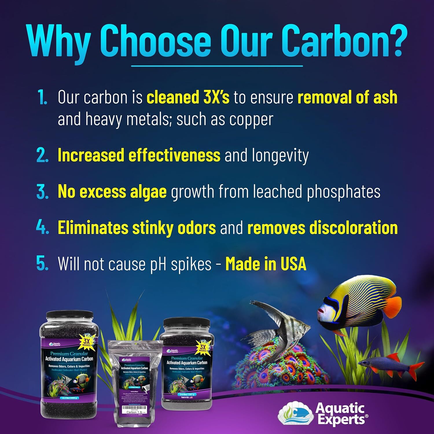 Premium Activated Carbon Aquarium Water Filter Charcoal Media with Fine Mesh Bag