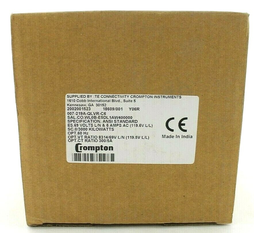 Crompton 007-219A-QLVR-C6 Panel Meter