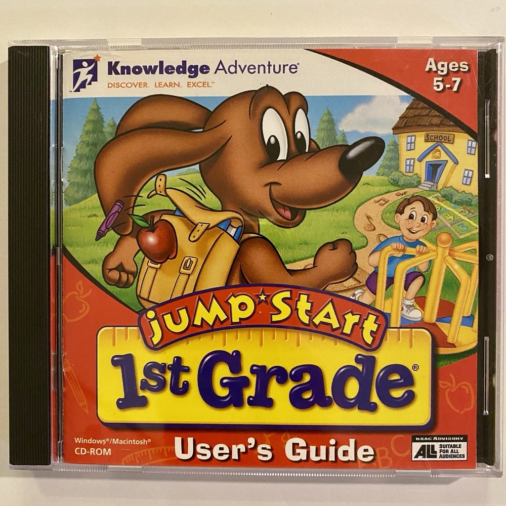 Jump Start 1st Grade Knowledge Adventure CD Ages 5-7 Educational Learning