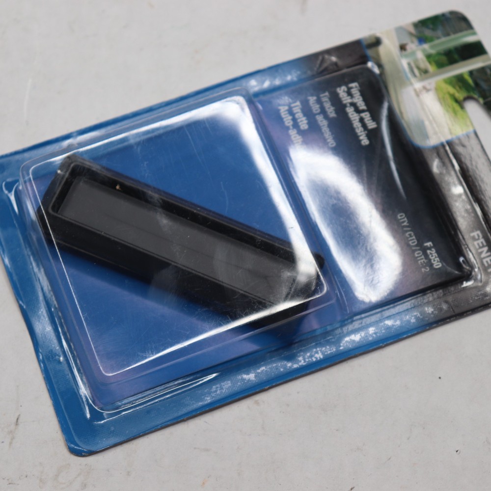 Prime-Line Black Plastic, Window Finger Pull, Self-Adhesive (2-pack)